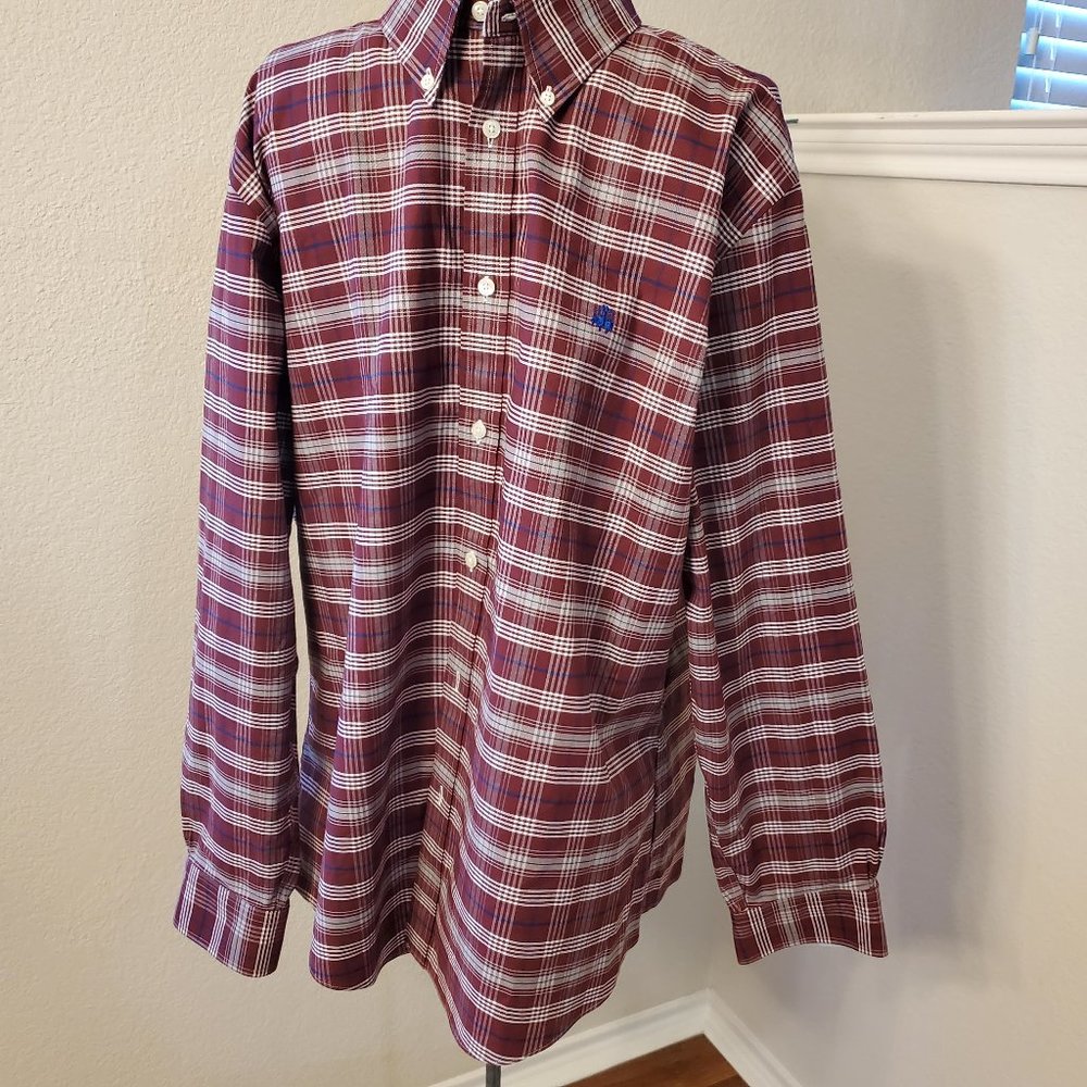 NEW NEVER BEEN WORN BROOKS BROTHERS ORIGINAL POLO NO IRON RUST COLOR DRESS SHIRT